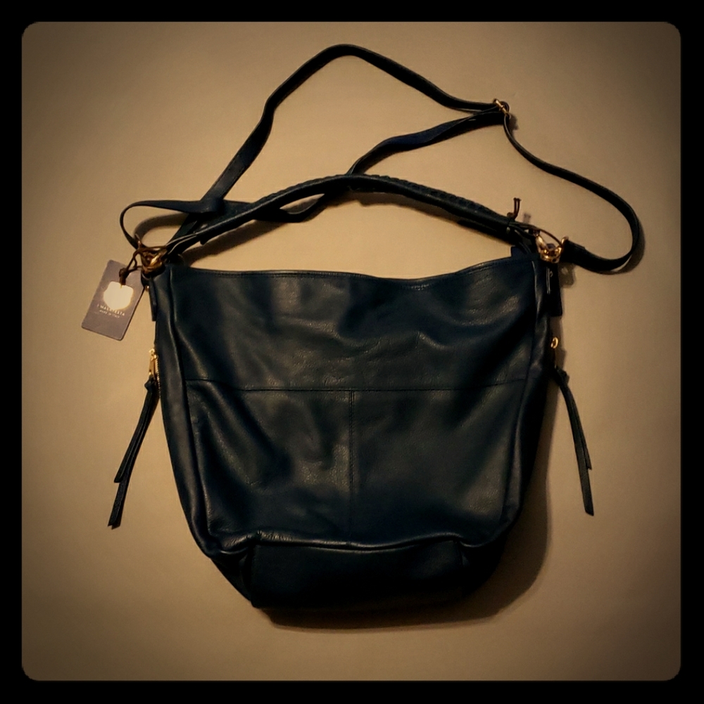 I Maletesa: Made in Italy, Genuine Leather Tote, Navy 👜